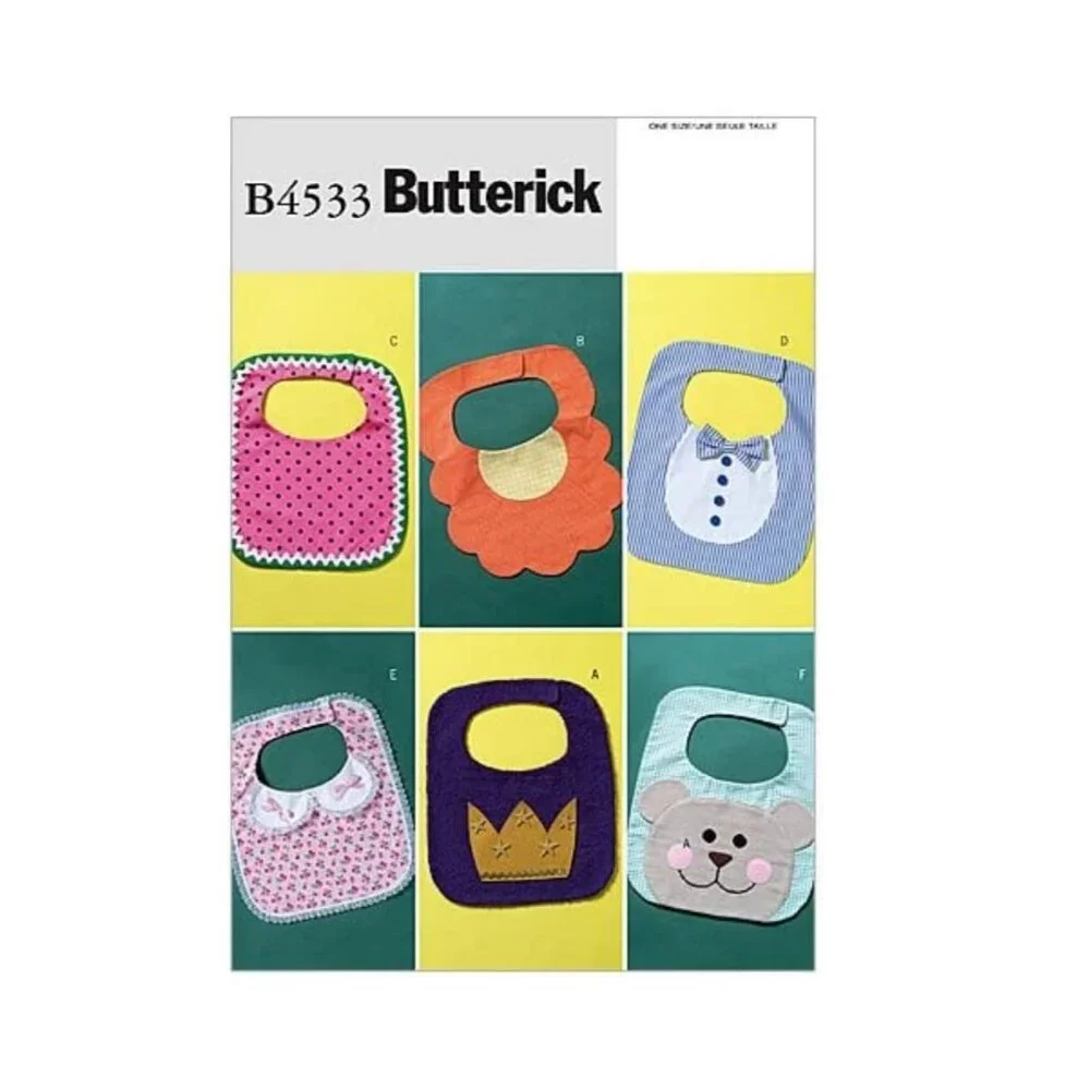 Butterick Sewing Pattern 4533 Toddlers Baby Cloth Bibs‎